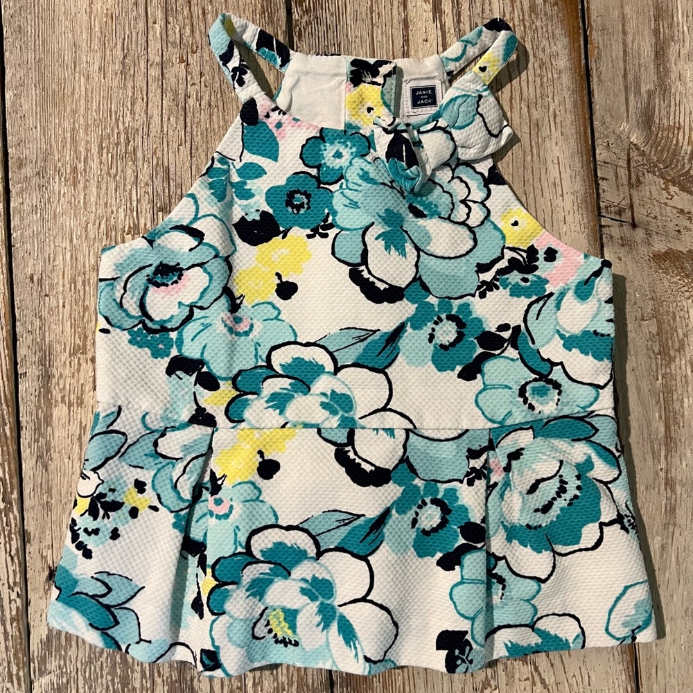 Janie and Jack Blue Flower Top